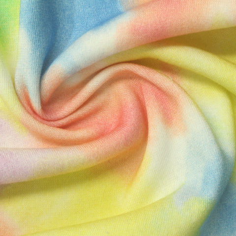 Yellow Abstract French Terry, Cotton-Poly