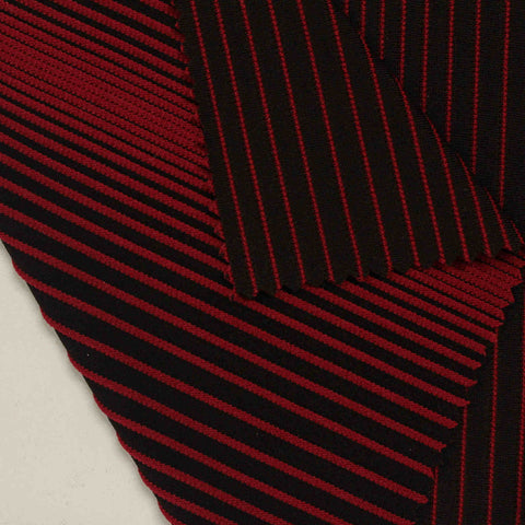 Red Vertical-Stripe Jacquard, Polyester, 240 gsm