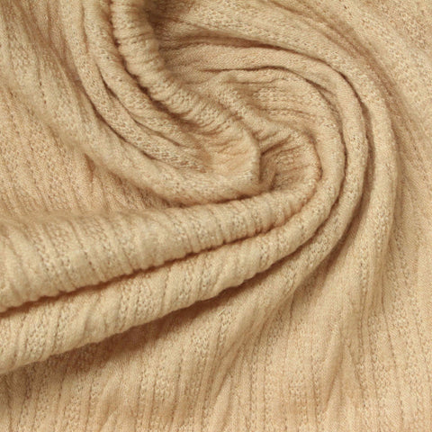 Beige Textured-Stripe Jacquard, Viscose-Nylon