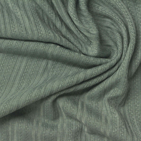 Muted Sage Ribbed Rib Knit, Polyester