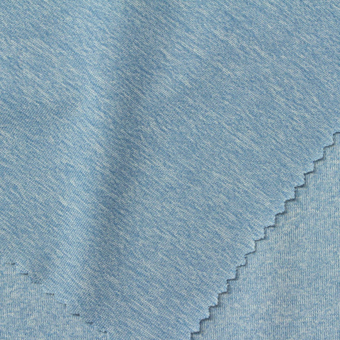 Light Blue Marl Jersey Knit, Polyester, 180 gsm