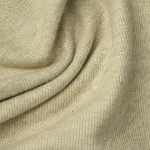 Cream Heather Rib Knit, Poly-Cotton