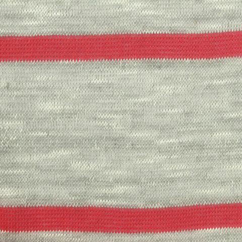 Red Horizontal-Stripe Chunky Knit, 175 gsm