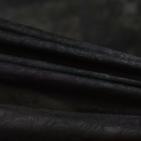 Black Floral Jacquard, Polyester, 130 gsm