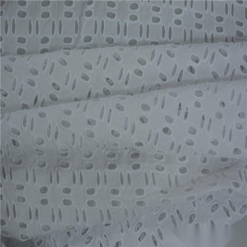 White Eyelet Woven, Cotton, 130 cm