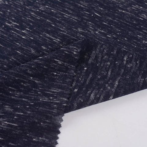 Dark Blue Marl Chunky Knit, Poly-Cotton, 132 gsm