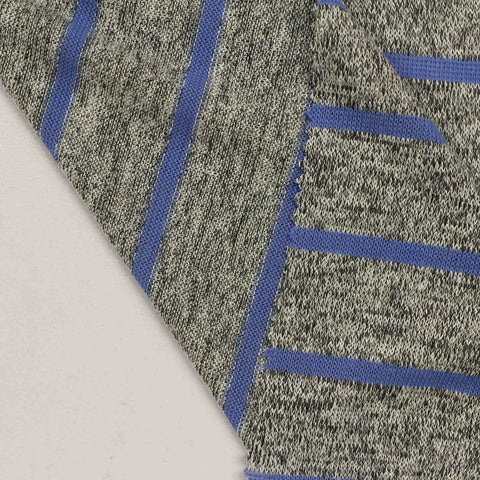 Blue Horizontal-Stripe Knit, Viscose-Poly, 170 gsm