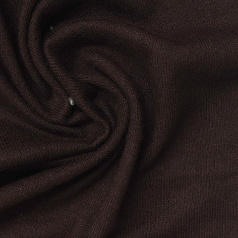 Brushed Viscose Polyester Stretch Chunky Knit Fabric, 185 gsm, 160 cm — Brown