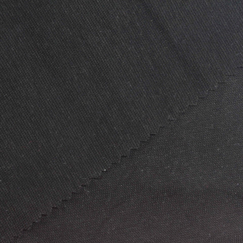 Cotton Stretch Rib Knit Fabric, 270 gsm, 170 cm — Black