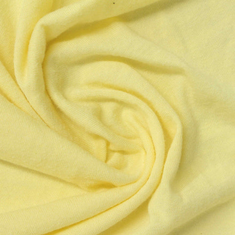 Pale Yellow Jersey Knit, Cotton-Poly