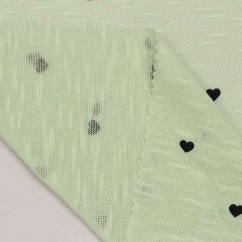 Black Hearts Knit, Poly-Viscose, 180 gsm