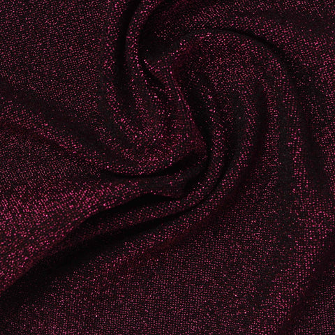 Dark Red Marl Rib Knit, Nylon-Linen