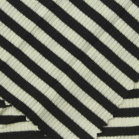 Black Horizontal-Stripe Rib Knit, Poly-Viscose, 230 gsm, ref EF-254050