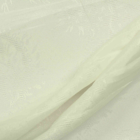 Cream Tone-on-Tone Floral Jacquard, Poly-Cotton, 88 gsm