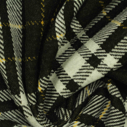 Black Plaid Jacquard, Cotton-Viscose