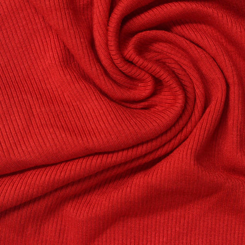 Viscose Stretch Rib Knit Fabric, 270 gsm, 120 cm — Red, ref EF-259023