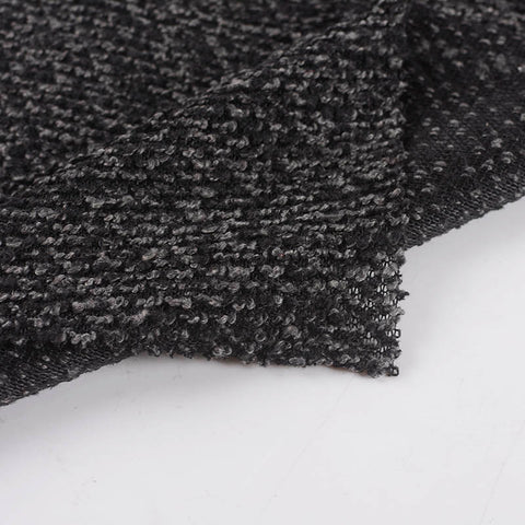 Dark Grey Marl Chunky Knit, Polyester, 365 gsm