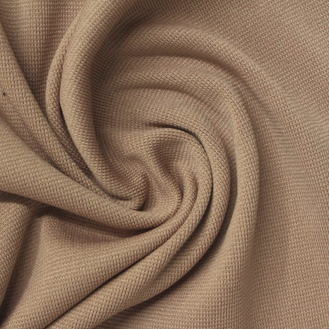 Polyester Stretch Rib Knit Fabric, 260 gsm, 165 cm — Khaki