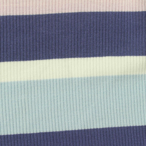 Dark Blue Diagonal-Stripe Rib Knit, Viscose