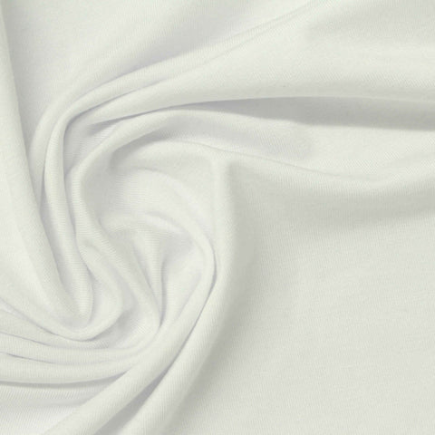 Viscose Stretch Jersey Knit Fabric, 218 gsm, 150 cm — White