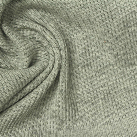 Sage Heather Rib Knit, Cotton