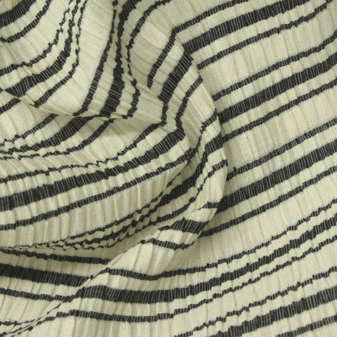 Black Stripes Crepe, Cotton-Poly