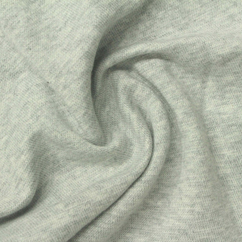 Light Grey Marl Rib Knit, Cotton-Poly, 360 gsm, 180 cm