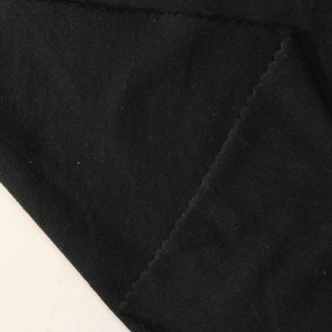 Cotton Stretch Jersey Knit Fabric, 155 gsm, 175 cm — Black