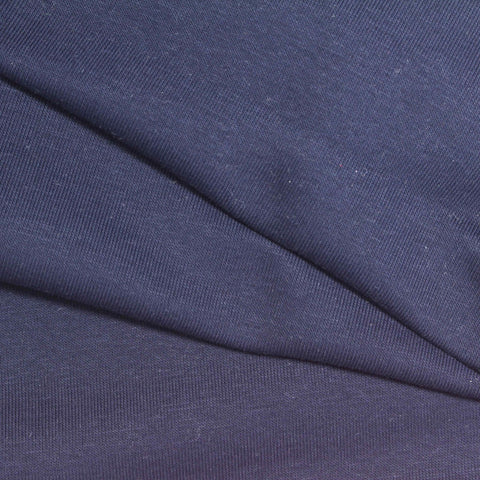 Navy Rib Knit, Cotton-Poly