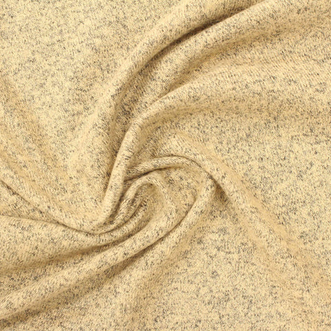 Light Yellow Marl Chunky Knit, Viscose-Poly, 220 gsm