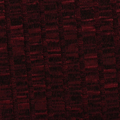 Dark Red Heathered-Marl Rib Knit, Viscose-Poly