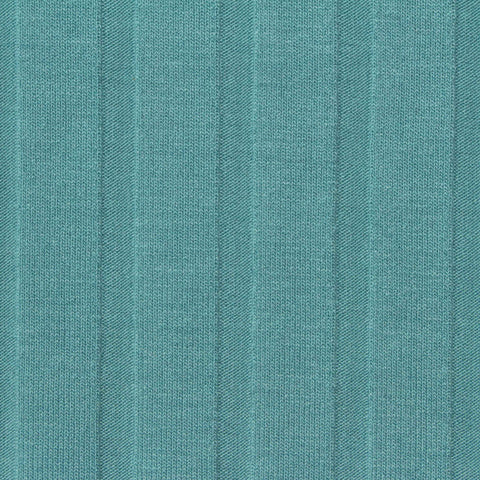 Polyester Viscose Stretch Rib Knit Fabric, 183 gsm, 155 cm — Blue