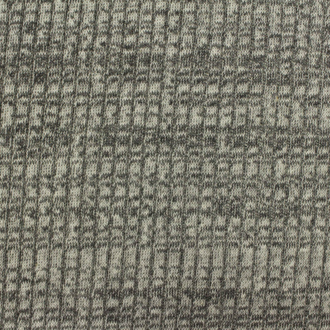 Heathered Grey Marl Rib Knit, Cotton-Poly, 215 gsm