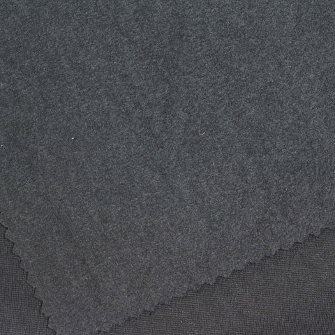Brushed Polyester Viscose Stretch Ponte Knit Fabric, 400 gsm, 150 cm — Grey