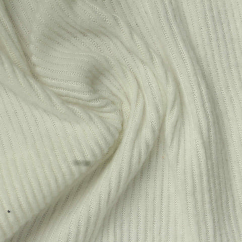 Brushed Polyester Stretch Rib Knit Fabric, 200 gsm, 117 cm — Beige