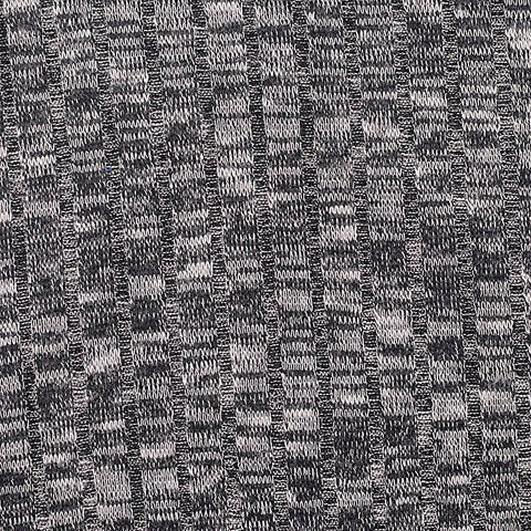 Dark Grey Heathered-Marl Rib Knit, Poly-Viscose, 181 gsm