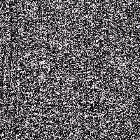 Black Marl Rib Knit, Poly-Viscose, 265 gsm