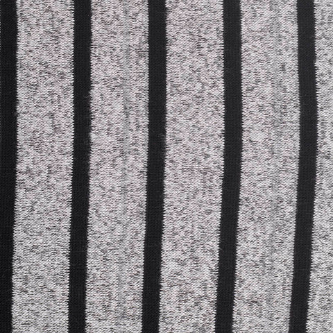 Black Vertical-Stripe Chunky Knit, Poly-Cotton, 189 gsm