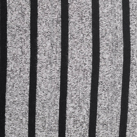 Black Vertical-Stripe Chunky Knit, Poly-Cotton, 189 gsm