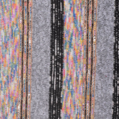 Grey Vertical-Stripe Chunky Knit, Poly-Cotton