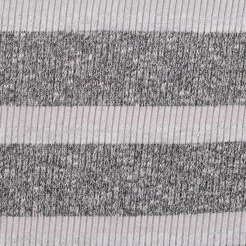 Light Grey Marl Rib Knit, Polyester, 150 gsm
