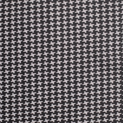 Black Houndstooth Interlock Knit, Polyester, 135 gsm
