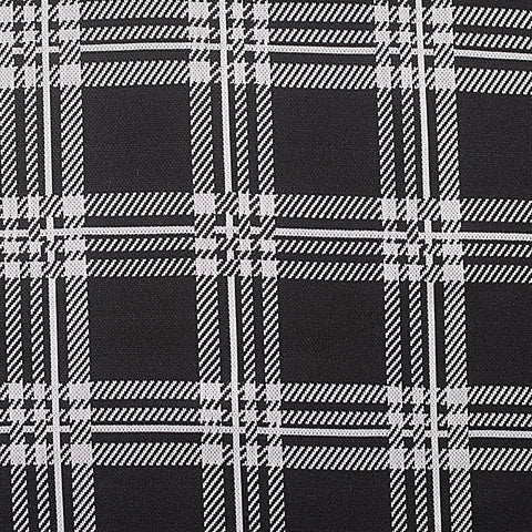 Black Bold-Plaid Interlock Knit, Polyester, 143 gsm