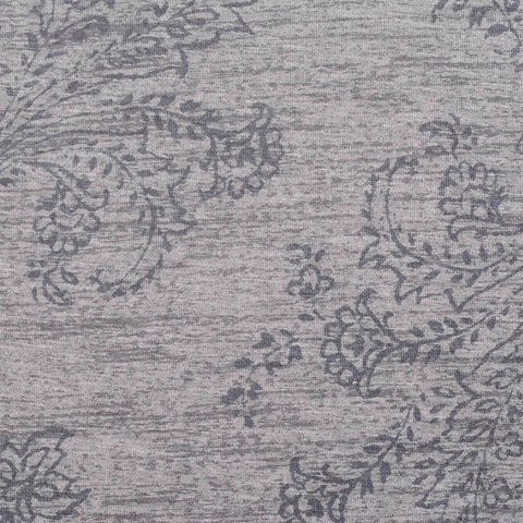 Grey Tone-on-Tone Floral Jersey Knit, Viscose