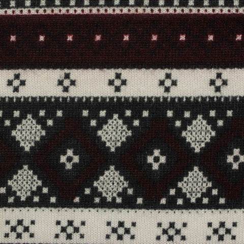 Burgundy Geometric-Diamond Jacquard, Polyester