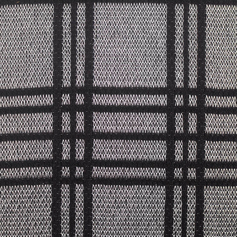 Black Plaid Knit, Metallic-Poly