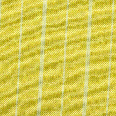 Light Yellow Vertical-Stripe Woven, Linen-Cotton