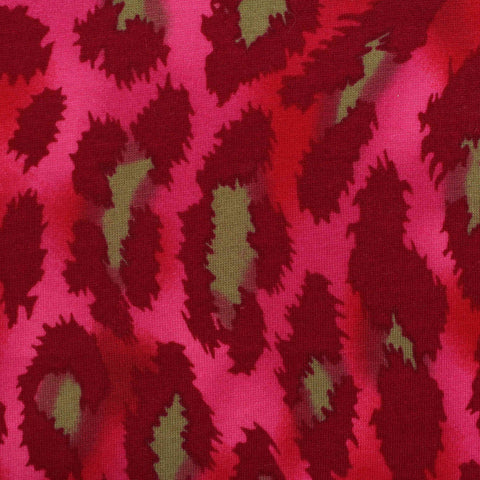 Pink Leopard Jersey Knit, Cotton-Modal