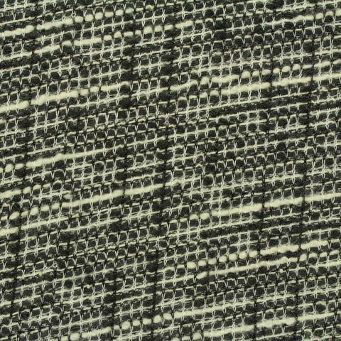 Black Horizontal-Stripe Jacquard, Poly-Cotton, 204 gsm