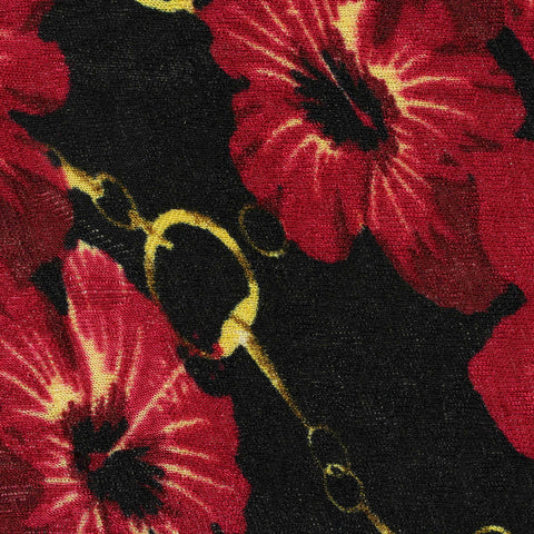 Red Flowers Jacquard, Polyester